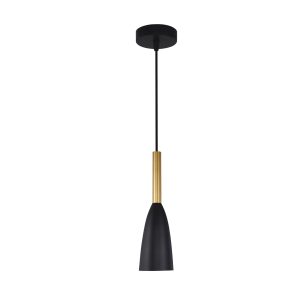Suspension SOLIN E27 noir/or