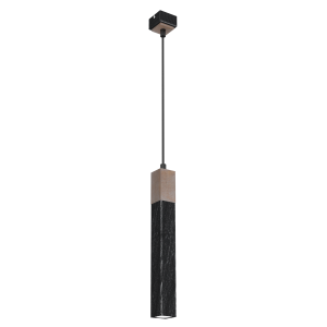 Suspension SOLO SAWN GU10 MR11 - noir/bois