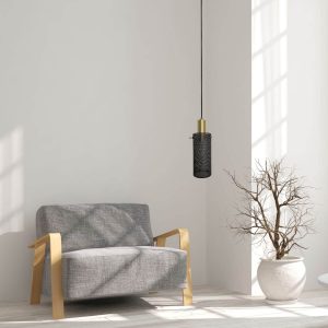 Suspension TIRANA 1xE27 - noir/doré