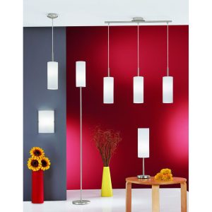 Suspension TROY 3 Ø12 E27 - nickel/blanc