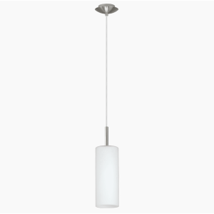 Suspension TROY 3 Ø12 E27 - nickel/blanc