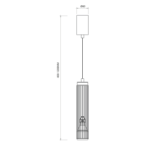 Suspension VERTICAL GU10 - noir