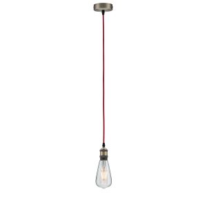 Zwis Neordic ELDAR E27 - rouge/nickel satiné